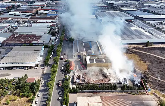 Korkutan yangın havadan görüntülendi