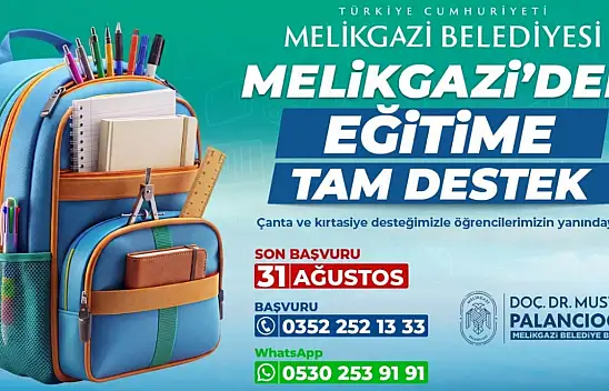 Melikgazi Belediyesi'nden öğrencilere eğitim desteği!