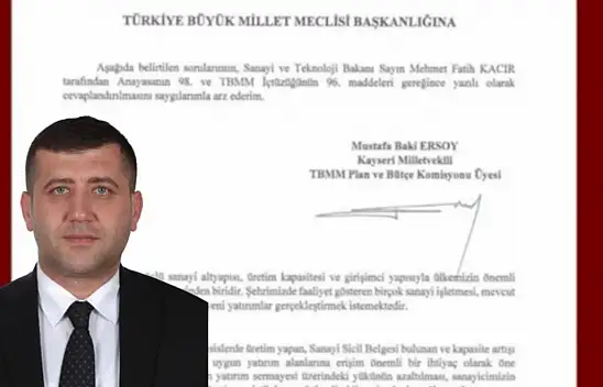 MHP'li Baki Ersoy'dan Kayseri Sanayisi için soru önergesi
