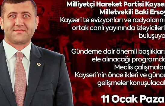 Milletvekili Ersoy ortak yayında soruları yanıtlayacak
