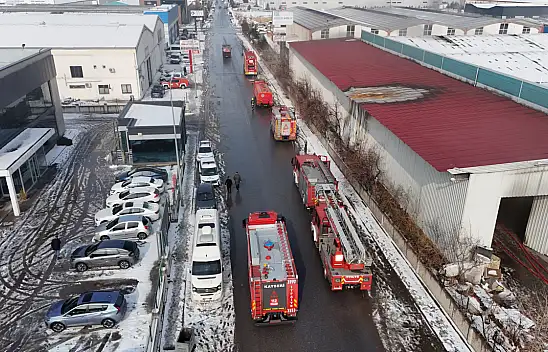 OSB'deki fabrika yangını havadan görüntülendi