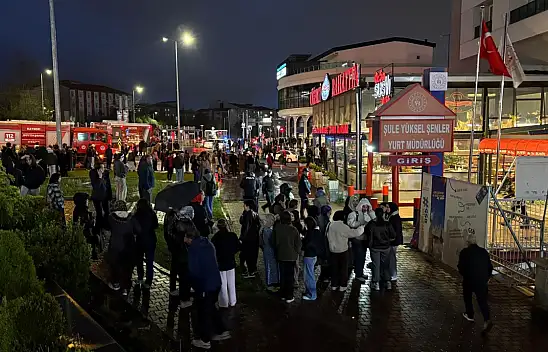Talas'ta öğrenci yurdunda yangın paniği!