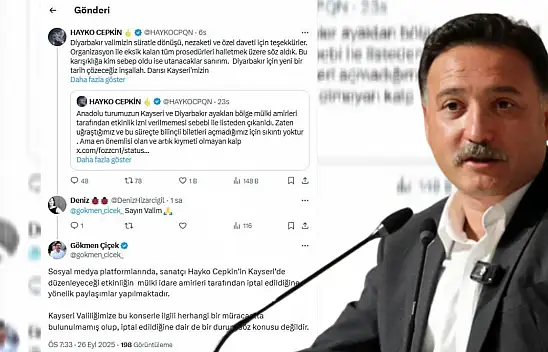 Vali Çiçek'ten ünlü sanatçıya cevap: Müracaatta bulunulmadı