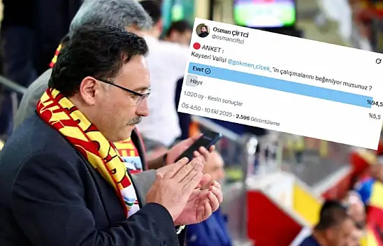 Vali Gökmen Çiçek anketinde yüzde 95 beğeni