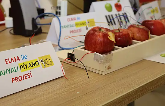 Yok artık daha neler! Kayseri'de elmasıyla meşhur o ilçede elmayla çalışan piyano yaptılar