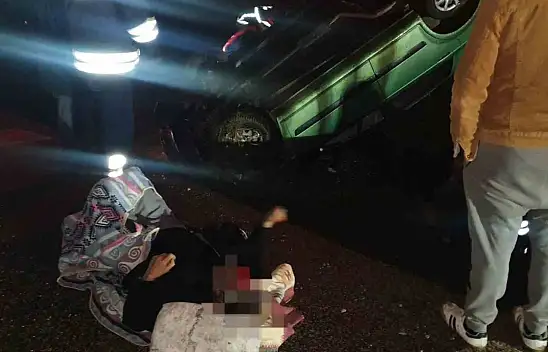 Takla atan araçta iki kişi yaralandı!