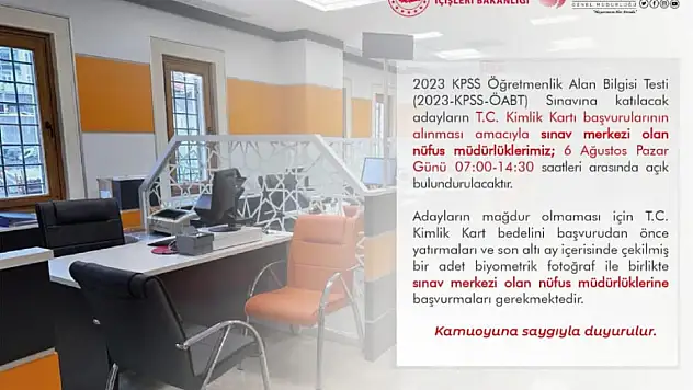 Nüfus müdürlükleri bugün açık olacak