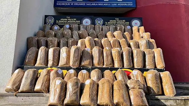 1 ton kaçak tütün ele geçirildi