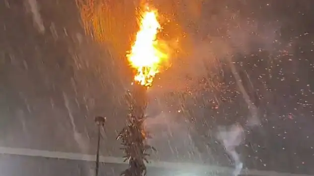 Adana'da yıldırım düştü, yangın çıktı