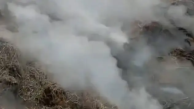 Samanlık alev alev yandı