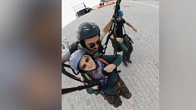 Ali Dağı'nda ezber bozan görüntüler! 77 yaşındaki Türkan teyze uçtu