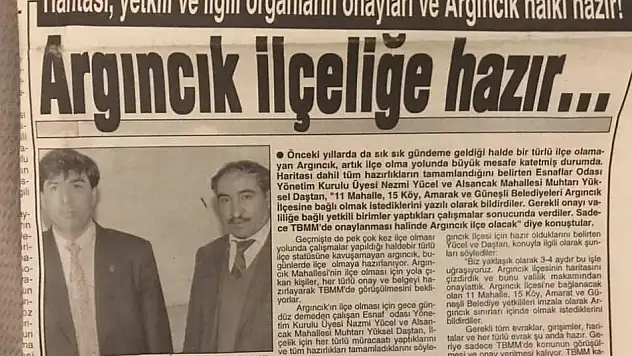 Argıncık'ın 30 yıllık hayali!