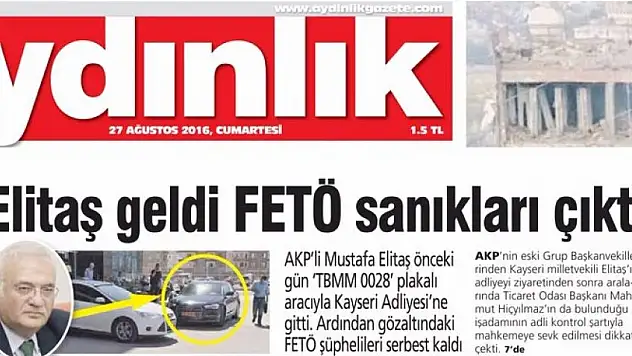 Aydınlık Gazetesi Elitaş'ın Adliye ziyaretini böyle gördü