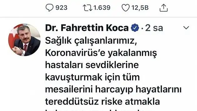 Bakan Koca Kayseri'deki tehlikeyi açıkladı
