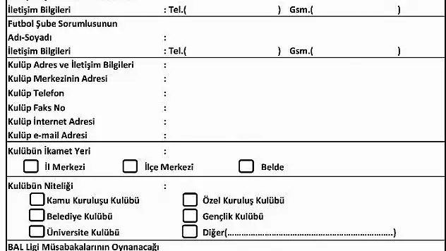 BAL Katılım formları dağıtıldı