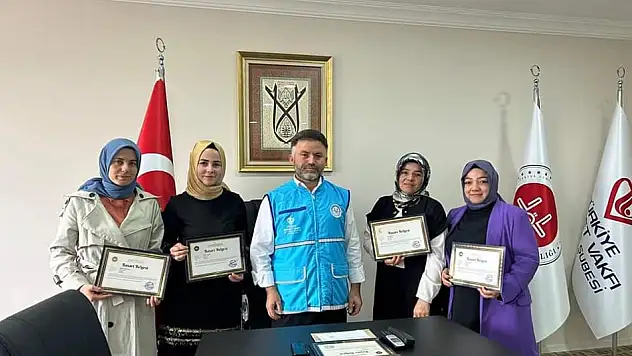 Başarı belgesi verildi...