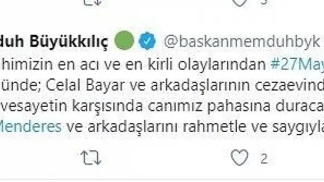 Başkan Büyükkılıç: 'Darbe ve vesayetin karşısında canımız pahasına duracağız'