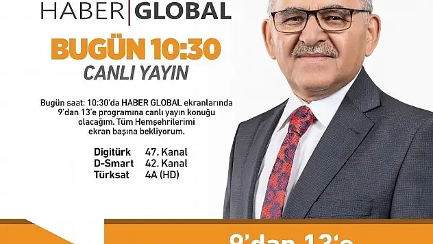 Başkan Memduh Büyükkılıç, Haber Global kanalının canlı yayın konuğu