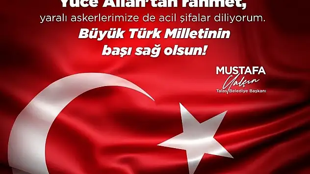 Başkan Yalçın, 'Birlik olma vaktidir'