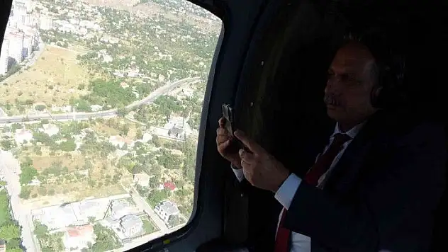 Başkan'dan helikopterli denetim!