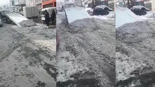 Belediye kar temizliği yapmayınca, esnaftan dikkat çeken çözüm!