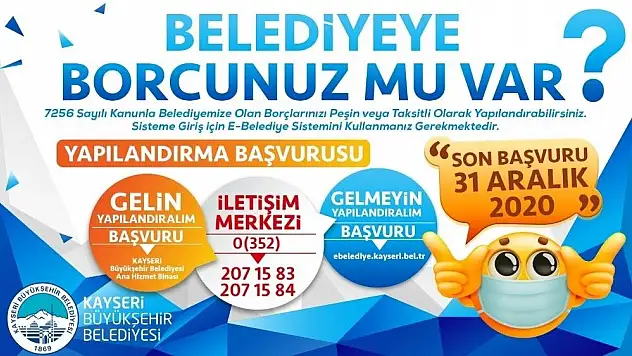 Büyükşehir'den 'Borç Yapılandırma' çağrısı...