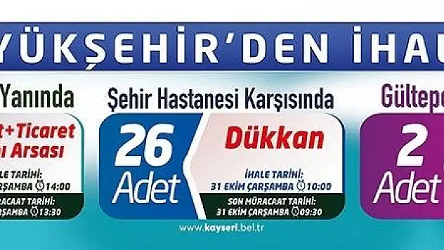Büyükşehir'den yatırım fırsatı