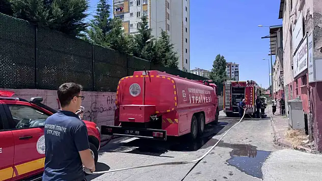 Melikgazi'de işyerinde yangın çıktı