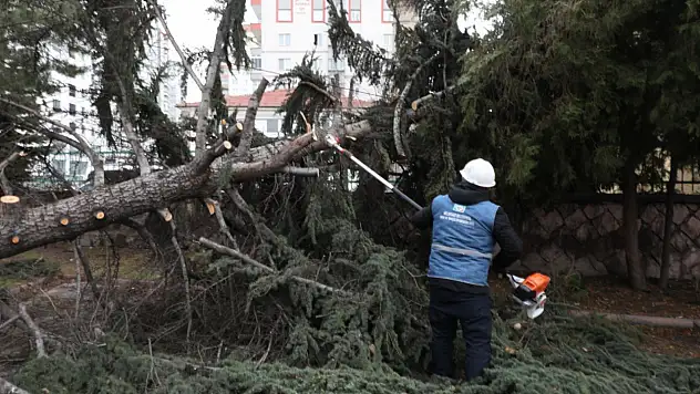 Fırtına sonrası Melikgazi'de hummalı çalışma