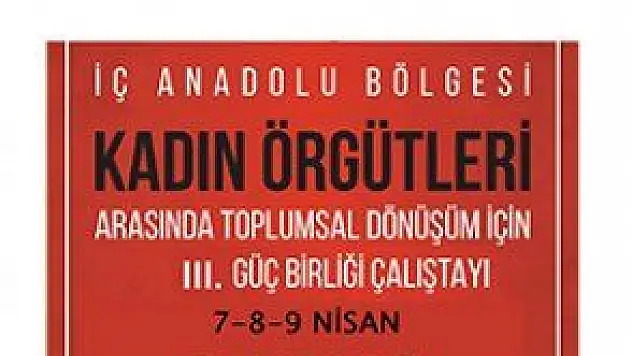İÇ ANADOLU'DAKİ KADIN SİVİL TOPLUM KURULUŞLARI KAYSERİ'DE BULUŞUYOR