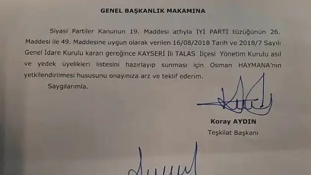 İYİ Parti'de o koltuğa Avukat Haymana oturdu!
