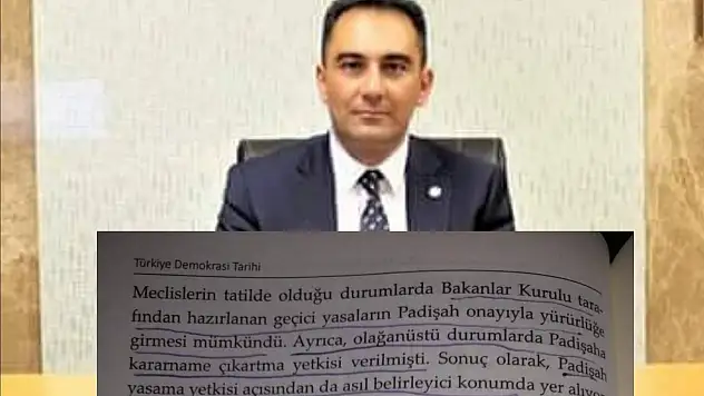 İYİ Partili Başkan bir kitap sayfası paylaştı ve `142 yıl önceden ne farkımız var? diye sordu