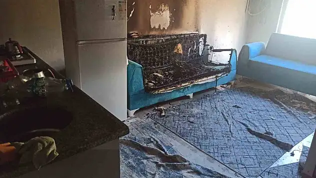 Evde çıkan yangında kedi öldü
