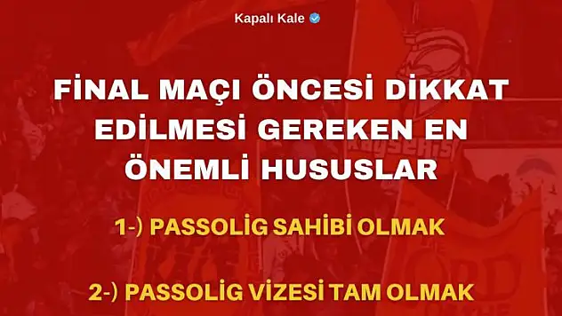 Kapalı Kale'den dikkat çeken paylaşım
