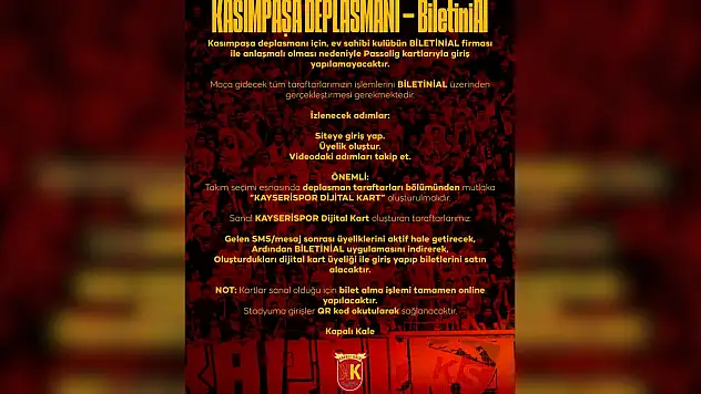 Kapalı Kale uyardı: Kasımpaşa maçı biletleri bakın nasıl alınacak!
