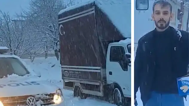 Karda mahsur kalan 3 vatandaşı polis kurtardı
