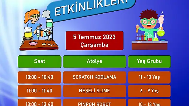 Bilim ve eğlence dolu atölyeler