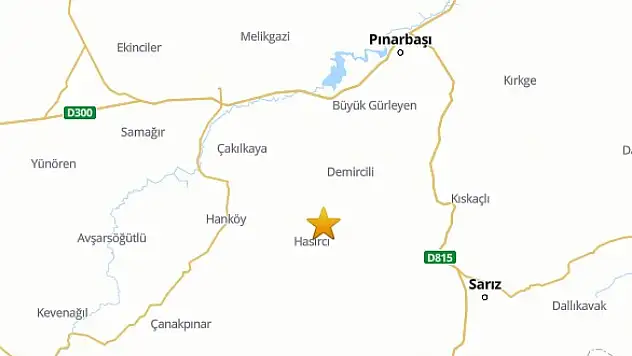 Kayseri'de deprem oldu!
