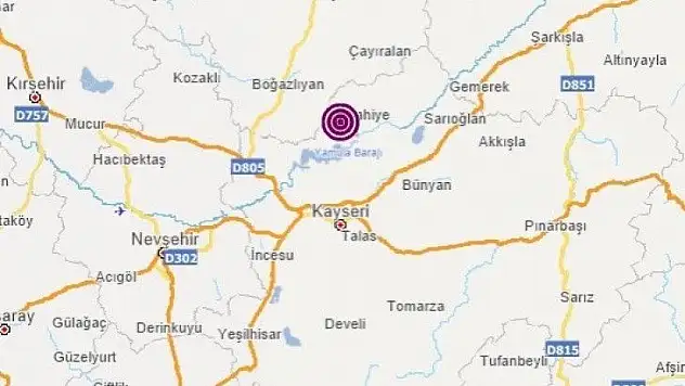 Kayseri'de deprem