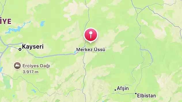 Kayseri'de gece saatlerinde deprem