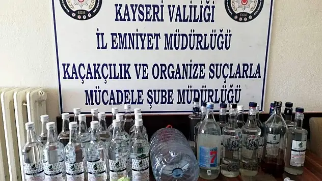 Kayseri'de kaçak alkol operasyonu
