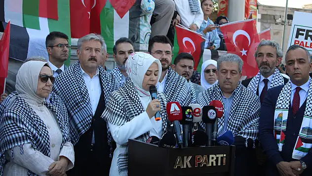 Kayseri'de kadınlar Gazze için el ele tutuştu!