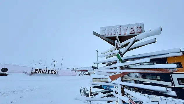 Kayseri'de karın yağdığı tek yerden kar manzaraları