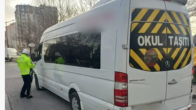 Kayseri'de okul servislerine ceza yağdı