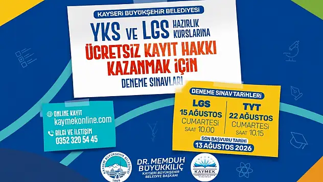 Kayseri'de sınava hazırlanan öğrencilere büyük fırsat!
