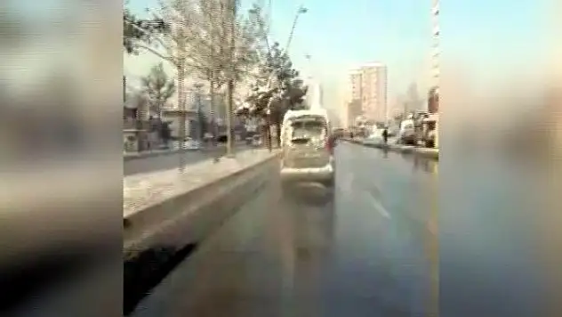 Kayseri'de Trafikte Tehlikeli Görüntü