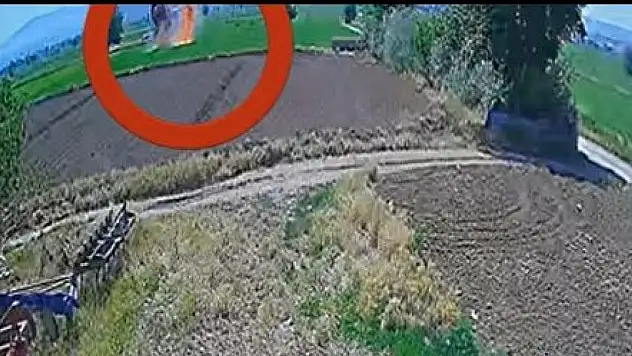 Kayseri'de uçağın düşme anı kamerada