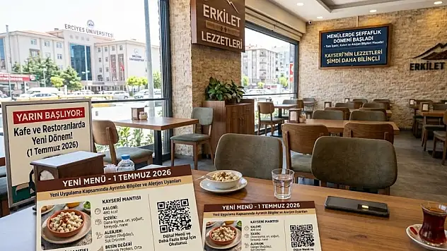 Kayseri'deki kafe ve restoranları ilgilendiren uygulama yarın başlıyor!