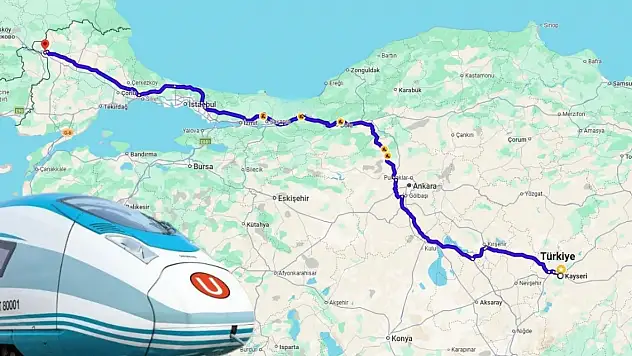 Kayseri'yi Edirne'ye bağlayacak! Bu hat ile ulaşım 6 saat 30 dakikaya düşecek