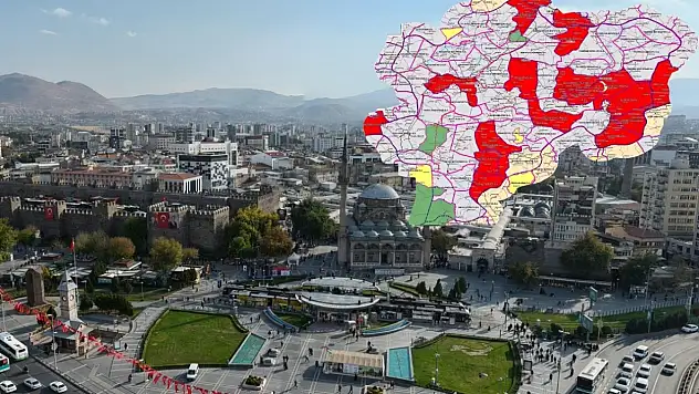 Kayseri için harita yayınlandı! Yasaklanan bölgeler belli oldu